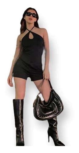 Catsuit / Mono / Enterito Lycra Breteles Cruzados C/ Gota - comprar online