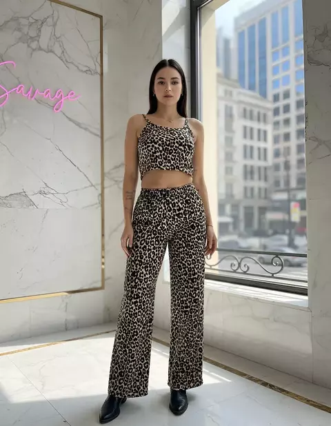 Set Top + Pantalón Palazzo Hawai - comprar online