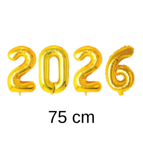 KIT BALÕES DOURADOS 2026 - 75 CM