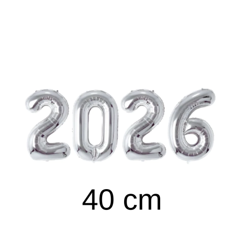 KIT BALÕES PRATA 2026 - 40 CM