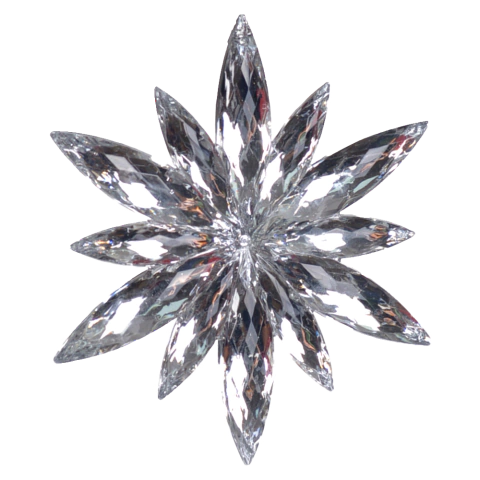 FLOCO DE NEVE PRATA CRISTAL