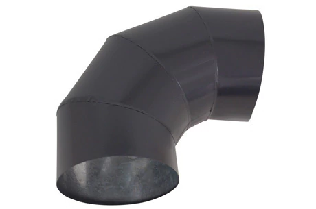 Curva cotovelo para chaminé 300 mm 90° de churrasqueira galvanizado preto - comprar online