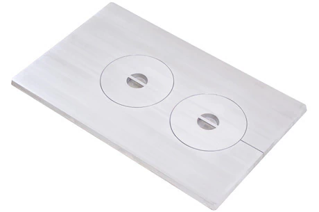 Chapa de fogão a lenha de alumínio 80 x 50 cm com 2 furos - comprar online