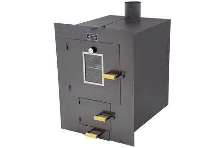 Forno a lenha de embutir quadrado n° 2 com aço inox interno e frente prata envelhecida Coprometal - comprar online