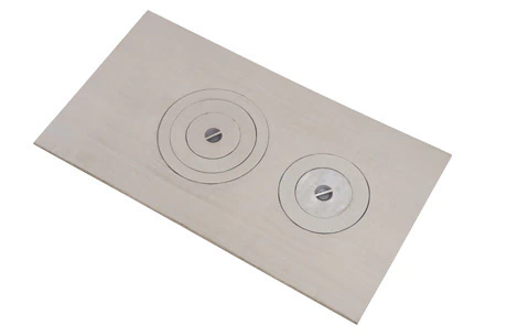 Chapa de fogão a lenha polida Faires 100 x 55 cm com 2 furos - comprar online