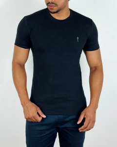 Camiseta Slim Fit Casual Cotton Preto - Zip-Off - comprar online