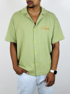 Camisa Manga Curta Tricô New Cream Verde - Totanka - comprar online