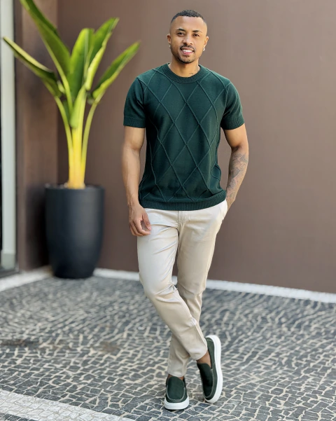 Calça Extreme Power Areia em composição casual