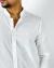 Camisa M/L Linho Linen Gola Padre Branco - Per Pochi - Vip Homem Moderno