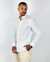 Camisa M/L Linho Linen Gola Padre Branco - Per Pochi na internet