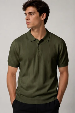 Polo Casual Slim Tricô Canelado