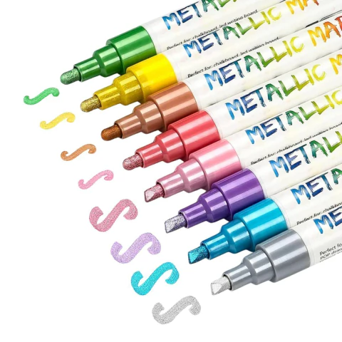 Marcadores a la tiza METALIZADOS x 8