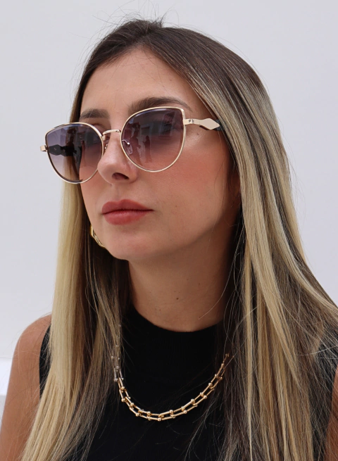 Óculos de Sol Lunare Dourado Degradê - comprar online