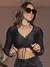 CROPPED MANGA LONGA PIT BULL JEANS COM DETALHES FASHION E DECOTE V - loja online
