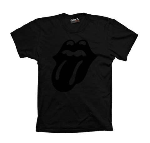The Rolling Stones Lengua Tongue Negro sobre Negro