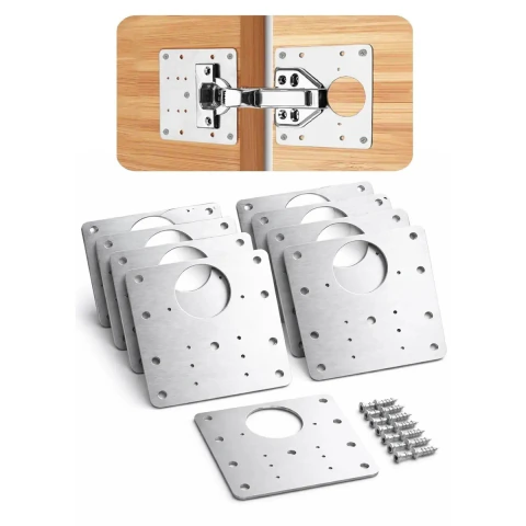 Pack X20 Placa De Reparacion Puertas Placa Bisagra Fijacion