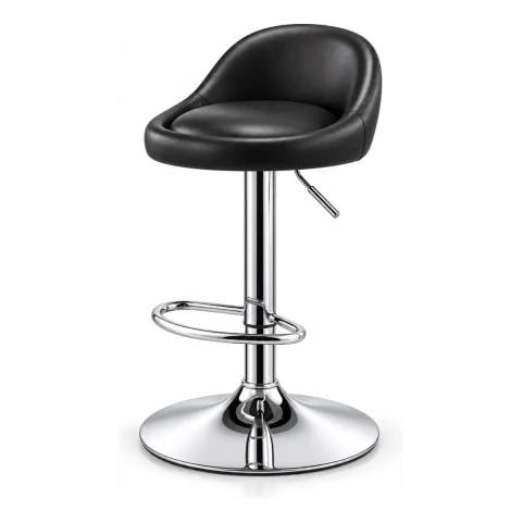 Silla Piso Bar Taburete Acolchado Altura Regulable Giratoria con Respaldo y Apoyapiés para Cocina Barra Desayunador y Comedor