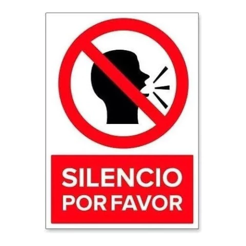 Señaletica Silencio Por Favor Letrero Silencio Favo 20x30cm
