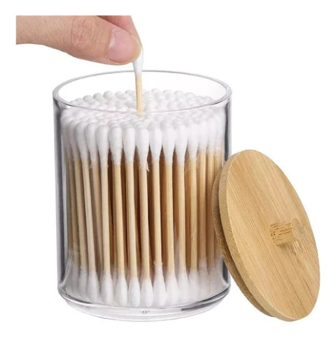 Cosmetiquero Organizador Para Cotonetes Y Maquillaje Acrilico Eoland Maquillaje Caja Cosmeticos Transparente Caja Organiza Compartimientos Almacenamiento De Maquillaje Y Cotonetes