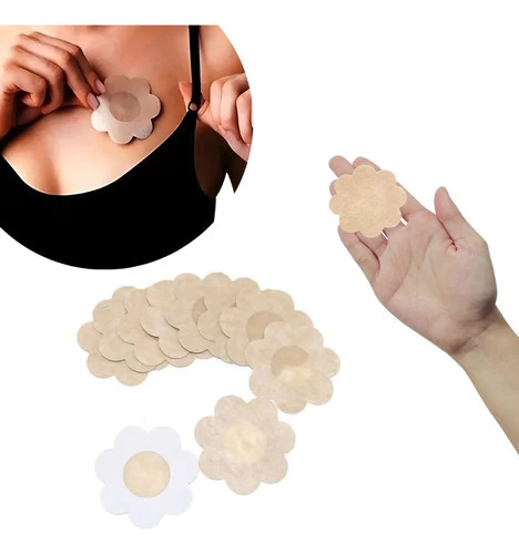 Pack X40 Parches Cubre Pezon Adhesivo Invisible Modelo Flor