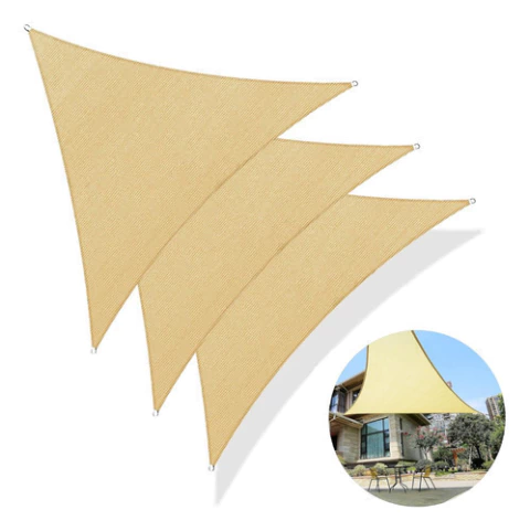 Pack X3 Vela Sombra Toldos Vela Malla Triangular 3.6 Metros