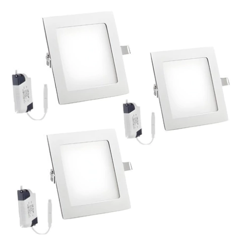 Pack X3 Foco Plafon Techo Lampara Cocina Led Embutidos 18w