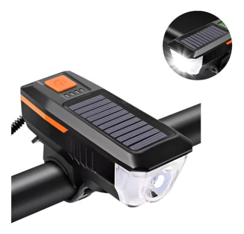 Pack X5 Luz Led Delantera Para Bicicleta Solar Recargable