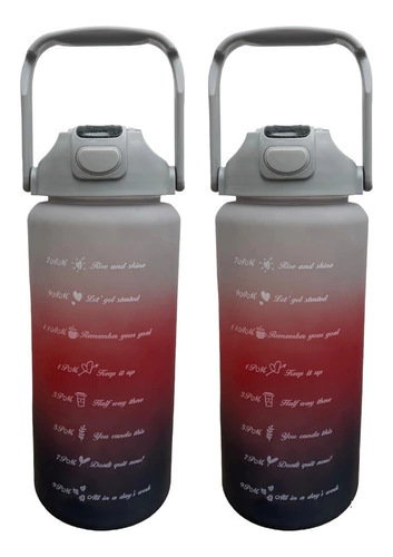 X2 Botella Deportiva Termo Agua 2 Lt Botellas Motivacionales