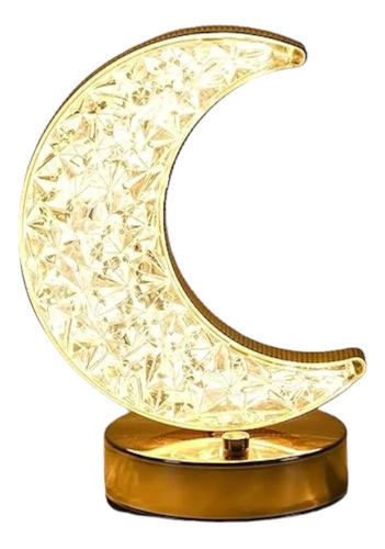 Lampara Led 3d Media Luna Sobremesa Velador Decorativa Usb