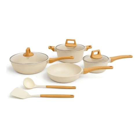 Set 9 Piezas Ollas Bateria De Cocina Granito Aluminio Sarten - comprar en línea