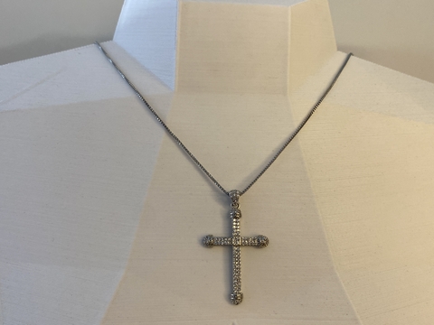 COLAR CRUCIFIXO CRAVEJADO PRATA - comprar online