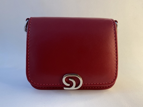 BOLSA VERMELHA COM CORRENTE PRATEADA SHEILA MORAIS
