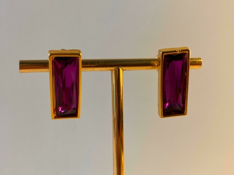 BRINCO ZIRCONIA RETÂNGULAR AMETISTA