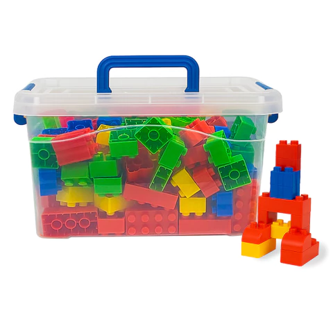 Balde x140 bloques grandes para armar ladrillos encantrables didácticos - comprar online
