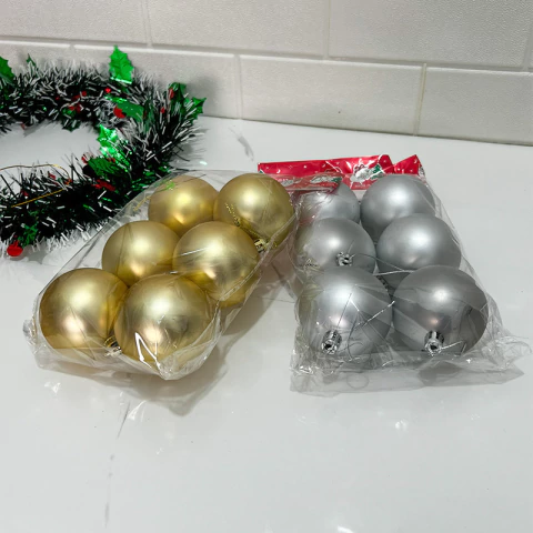 Globo Decorativo Navideño Set x6 Dorado Efecto Mate - comprar online