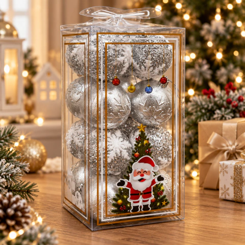 Set x16 Bolas de Navidad 6cm en Caja Regalo Esferas para Árbol