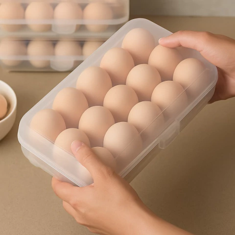 Huevera Recipiente Organizador Plástico Capacidad 15 Huevos