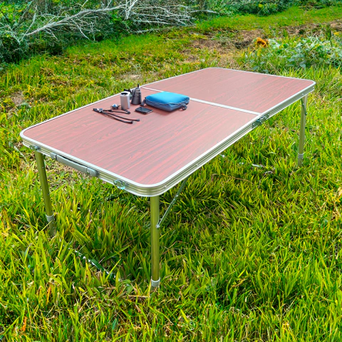 Mesa Portatil Camping Plegable Regulable Aluminio 120x60cm - comprar online