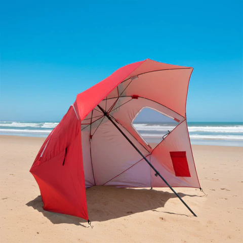 Sombrilla 2.40mts Aluminizada Con Alas Fija Lisa 8 Rayos Verano Premium - comprar online