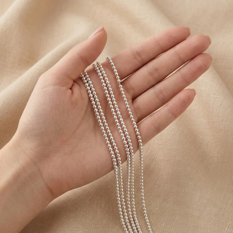 Cadena Bolitas Acero Blanco