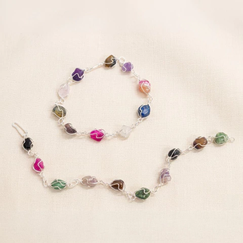 Pulsera Cesto con Piedras Varias