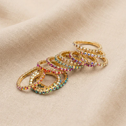 Anillos Elasticos - Pack x12 Colores Surtidos Tornasolados