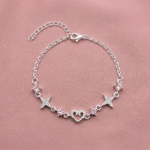 Pulsera con Cubic Acero Blanco