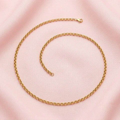 Cadena Rolo Acero Dorado