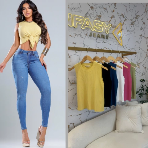 Blusa Joice Ribana Canelada Feminina Enfasy