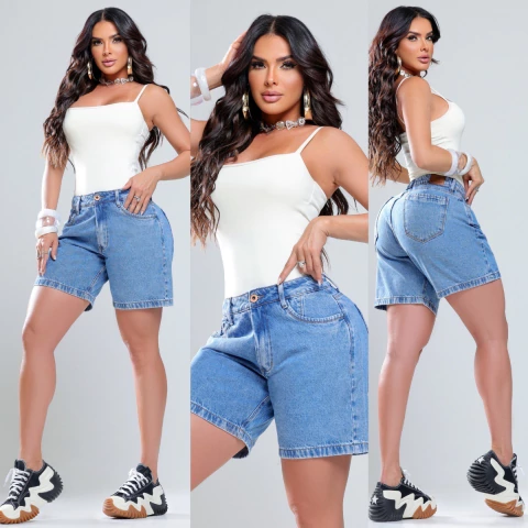 Bermuda Jeans Feminina Clara