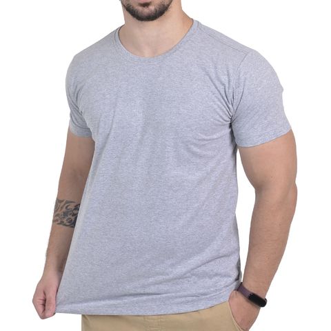 Camiseta Cinza Claro Lisa Básica