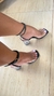 Sandália amarração com strass salto grosso - comprar online