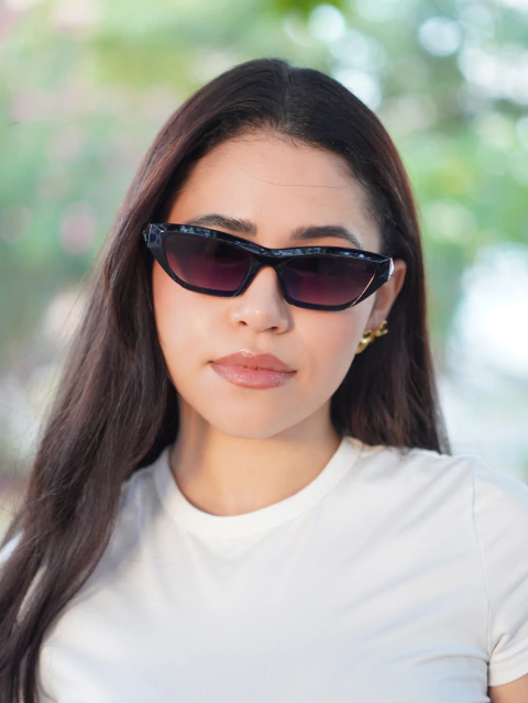 Óculos de Sol Gatinho Ashley | Brasil - Preto - comprar online