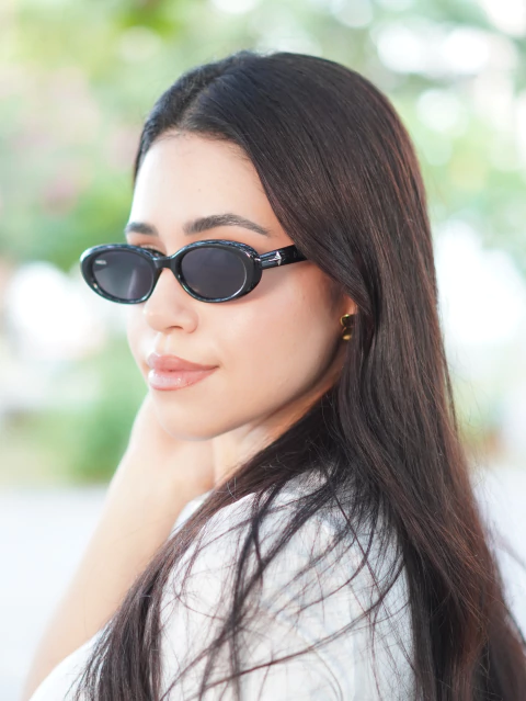 Óculos Oval Preto/Preto - Alencar - comprar online